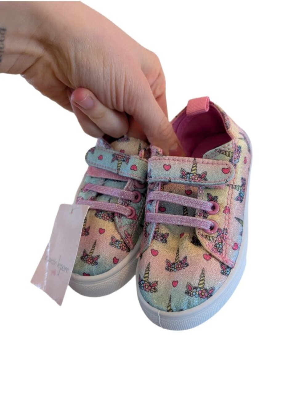 Nanette Lepore Sparkly‎ Unicorn Sneakers Size 6 Toddler